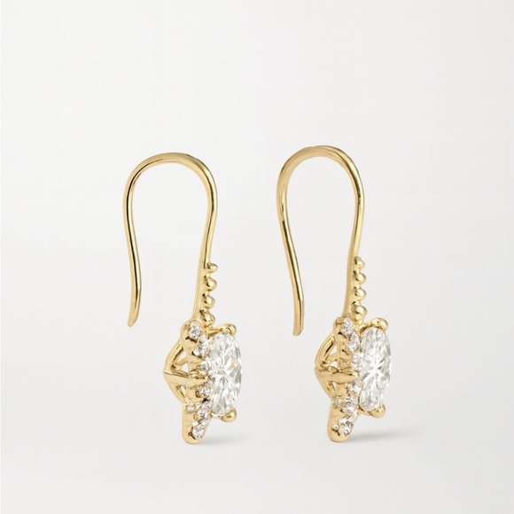 Moissanite 2ct North Star Huggie Earrings - Picture 4 of 6